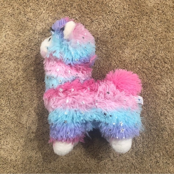 Hug Fun/NWT/ Rainbow Llama plush with silver stars/ - Picture 4 of 10